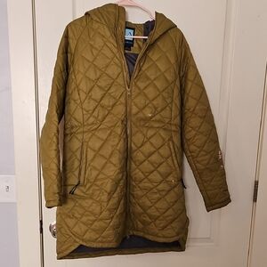 Quilted Olive Green Hooded Jacket